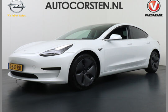 Tesla Model 3 RWD SR+ 60kWh 325PK FSD-3 AutoPilot Premium-Sound Leer PanoDak 18"LM Adaptive cruise Camera's Elektr.-Stuur+Stoelen+Spiegels+Geheugen+Easy-Entry+Verwarmde stoelen Park assistent PDC-A+Voor WIFI Ecc Lane-Assist Speed-Assist Standard RWD Plus