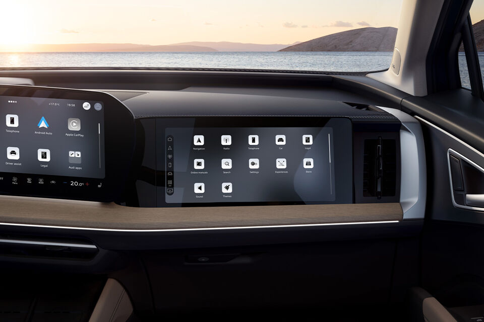 Nieuwe Audi Q4 e-tron scherm passagier