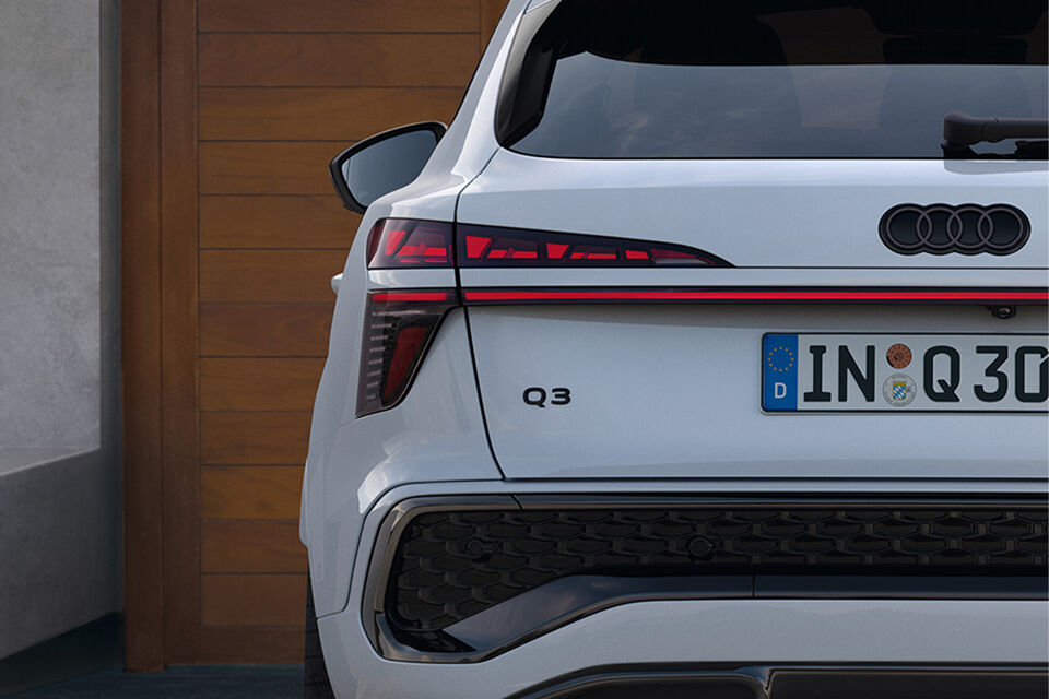 Audi Q3 e-hybrid achterkant close up