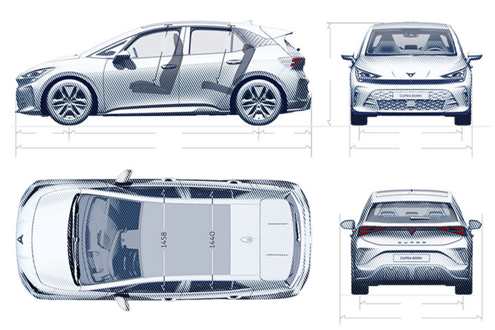 Nieuwe CUPRA Born afmetingen